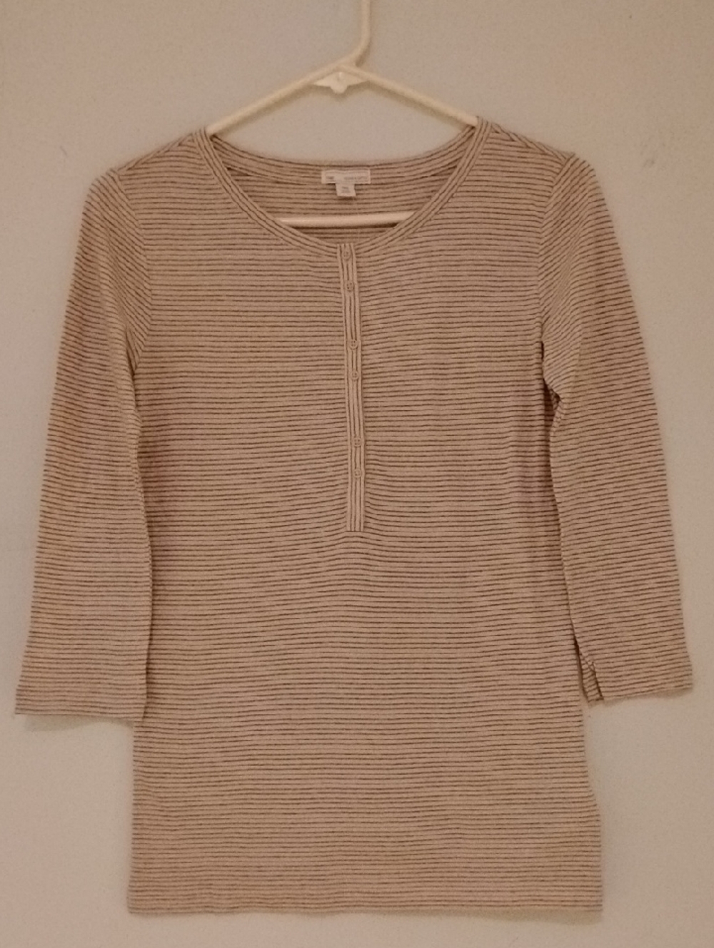 GAP Striped Pima Henley Pink Stripe Size XXS NWT